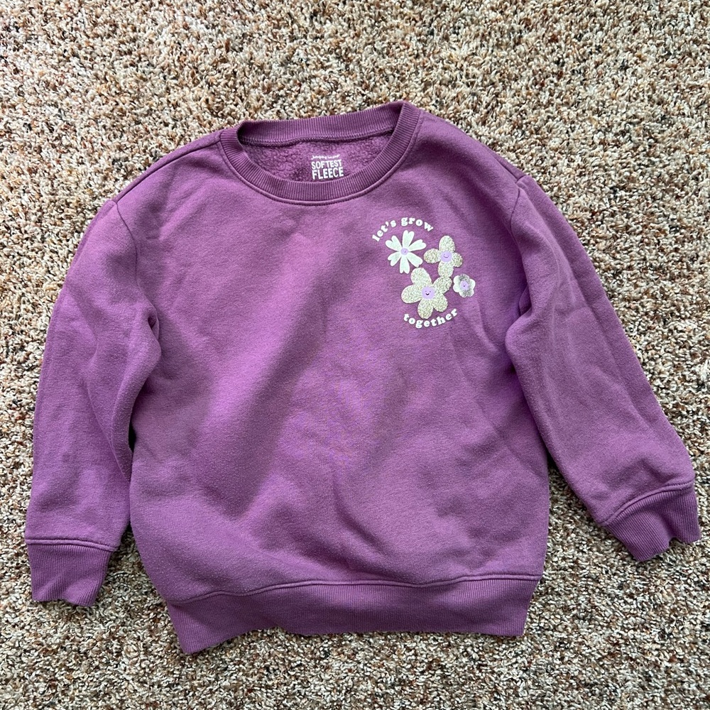 Jumping Beans Purple Sweatshirt with Floral Print